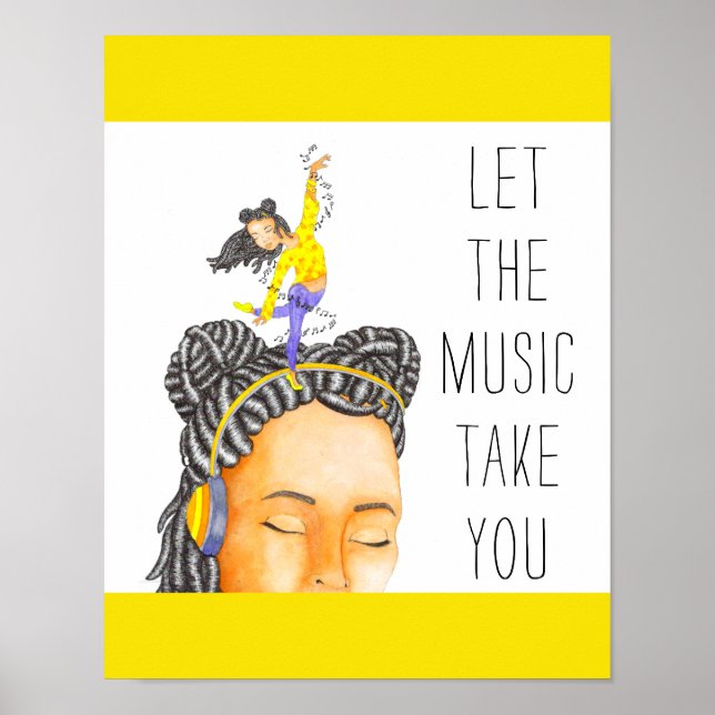 Poster Laissez La Musique Vous Prendre Citer La Peinture  (Devant)