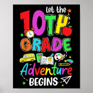 Poster Laissez L'Aventure Commencer La 10E Année De Retou