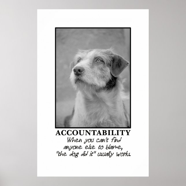 Poster Laissez le chien prendre la responsabilité de vos  (Devant)