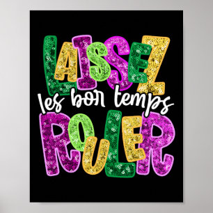 Poster Laissez Les Bon Temps Rouler Heureux Mardi Gras Fa