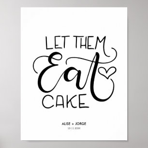 Poster Laissez-les manger du gâteau - en lettres - Person