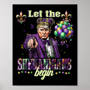 Poster Laissez Les Shenanigans Commencer Drôle Trump Mard