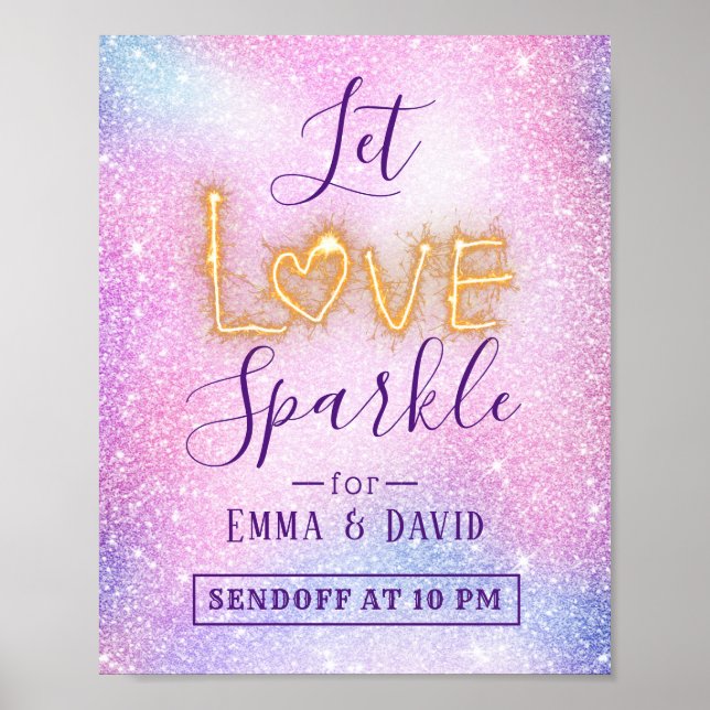 Poster Laissez Love Sparkle Pastel Parties scintillant En (Devant)