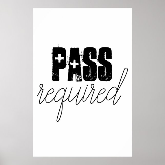 Poster laissez passer l'affiche murale requise pour le bu (Devant)
