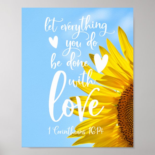 Poster Laissez tout ce que vous faites avec amour Sunflow (Devant)
