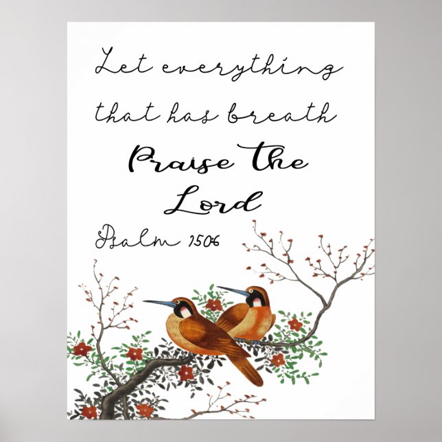 Poster Laissez Tout Ce Qui A Psaume Respiratoire 150:6 (Devant)