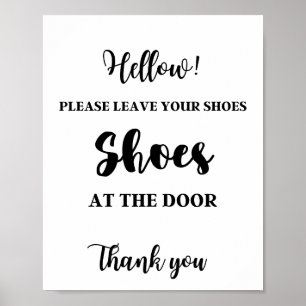 Poster laissez vos chaussures à la porte, s'il vous plaît