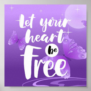 Poster Laissez Votre Coeur Être Libre