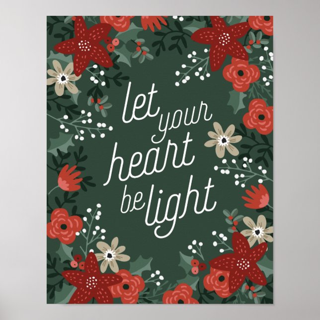Poster Laissez votre coeur être Poinsettia Poinsettia Pos (Devant)