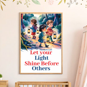 Poster Laissez votre lumière briller Christian Nursery Wa
