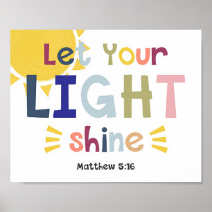 Poster Laissez Votre Lumière Briller Les Enfants La Bible