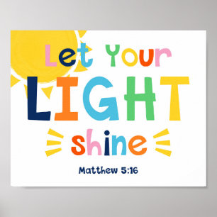 Poster Laissez Votre Lumière Briller Les Enfants La Bible