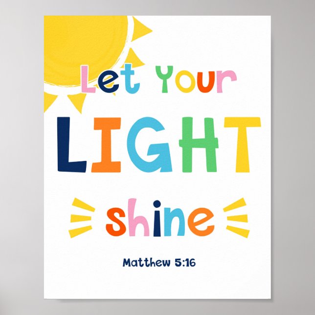 Poster Laissez Votre Lumière Briller Les Enfants La Bible (Devant)
