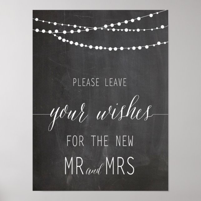 Poster Laissez votre Mariage de voeux | Calligraphie (Devant)