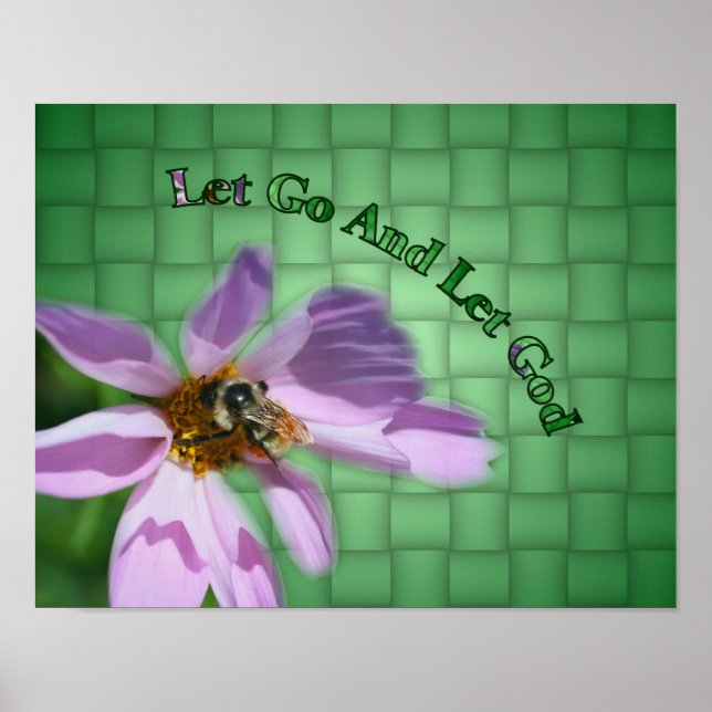 Poster Laissons Dieu Être Sur L'Inspiration Fleur (Devant)