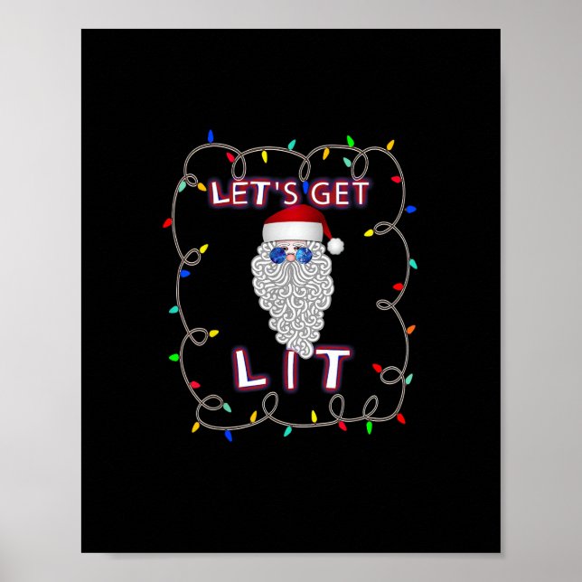 Poster Laissons-nous tomber un verre de Noël amusant (Devant)