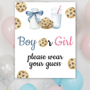 Poster Lait & Cookies - Veuillez porter votre supposition