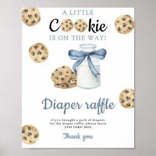 Poster Lait et biscuits baby shower Déchets Raffin jeu