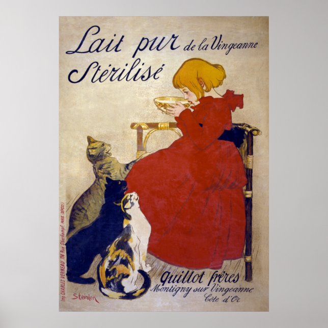Poster Lait pur sylisé de la Vingeanne, Steinlen (Devant)
