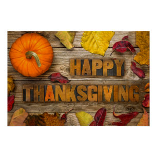 Poster Lait séchée Bon thanksgiving citrouille SlipperyJo