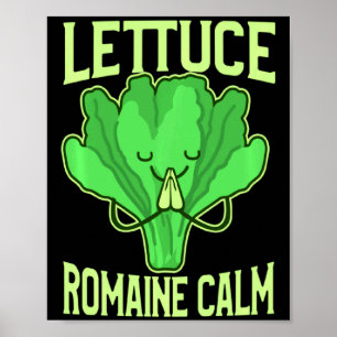 Poster Laitue Drôle Romaine Calme Méditation Yoga Zen 