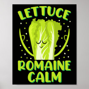 Poster Laitue Romaine Calme Pleine Conscience Vegan Amour