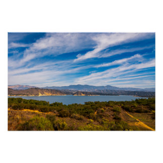 Poster Lake Cachuma Panorama Santa Ynez Mountain Photo