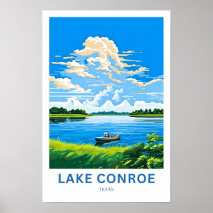 Poster Lake Conroe Texas Travel Print