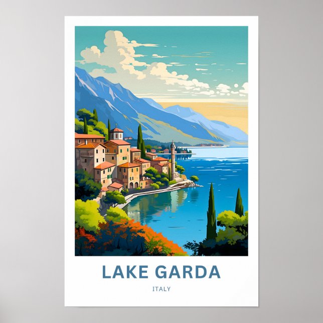 Poster Lake Garda Italie Imprimer Voyage (Devant)