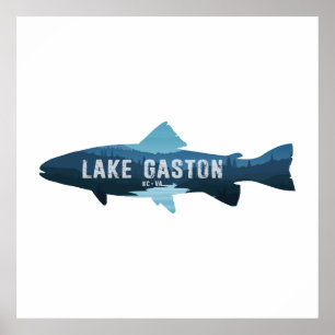 Poster Lake Gaston North Carolina Virginia Fish