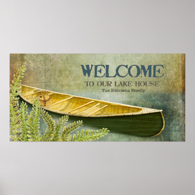 Poster Lake House Welcome Nom de famille personnalisé (Devant)