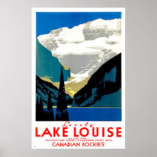 Poster Lake Louise, Rocheuses canadiennes, Canada, vintag