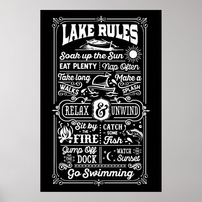 Poster Lake Rules : Life’s Simple Waterside Joys (Devant)