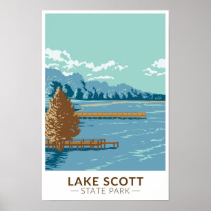 Poster Lake Scott State Park Kansas Vintage