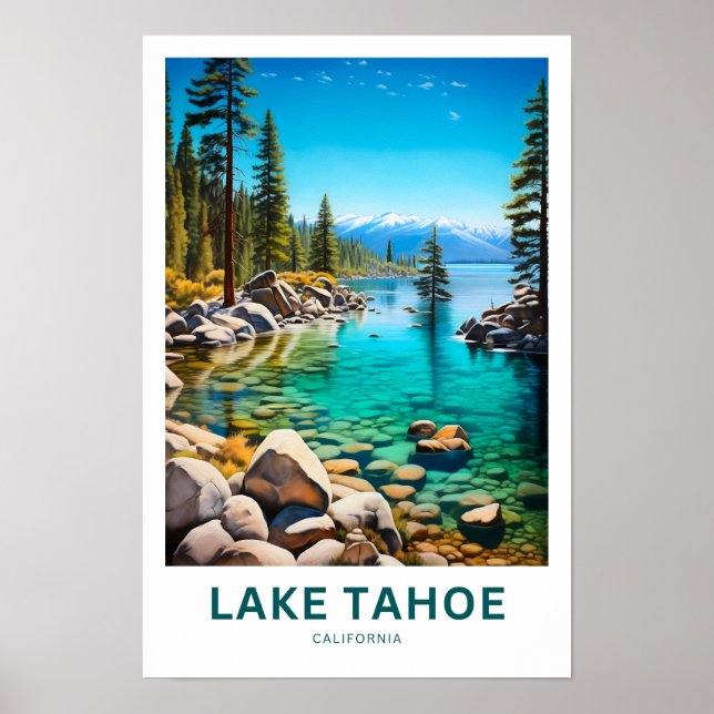 Poster Lake Tahoe California Travel Print (Devant)