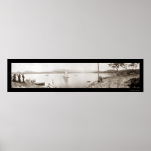 Poster Lake Toxaway NC Boats Photo 1911