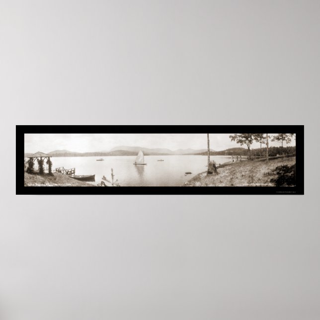 Poster Lake Toxaway NC Boats Photo 1911 (Devant)