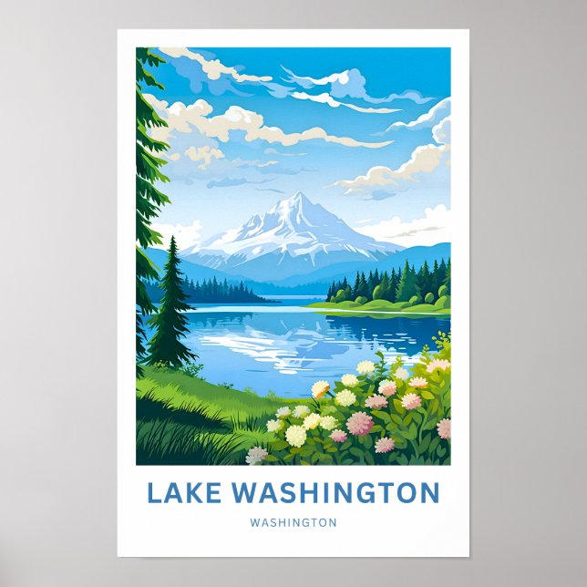 Poster Lake Washington Imprimer (Devant)
