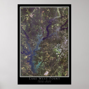 Poster Lake West Point Alabama - Georgia Satellite Map