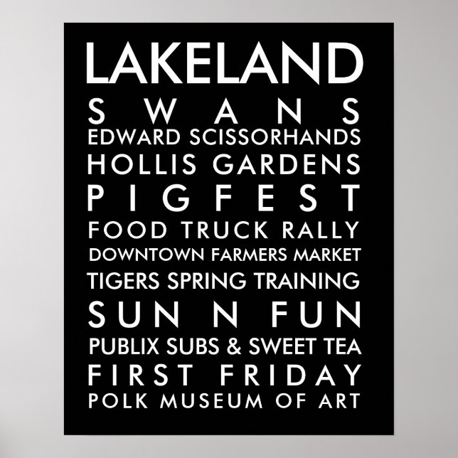 Poster Lakeland histoire 16x20 texte blanc (Devant)