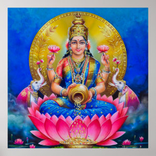 Poster Lakshmi avec Kalasha par S Murugakanni