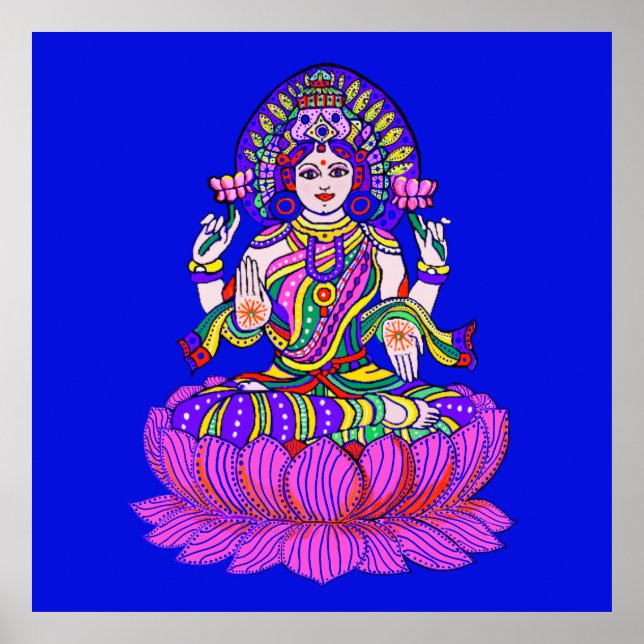 Poster Lakshmi Diwali Festival déesse de Bonne Fortune (Devant)
