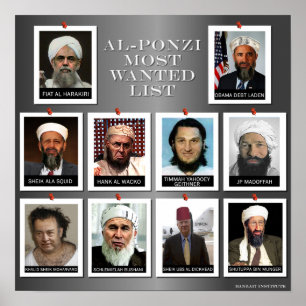 Poster L'AL-PONZI LA PLUPART de LISTE RECHERCHÉE