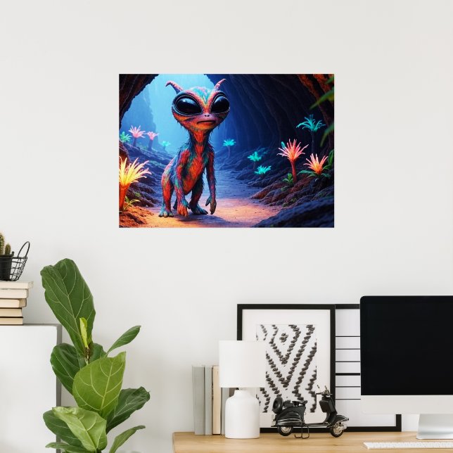 Poster L'Alien AI Habitant des Cavernes  (Bureau à domicile)