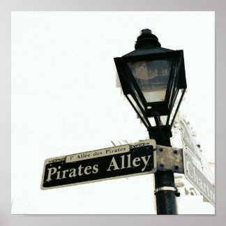 Poster L'allée du pirate en noir et blanc