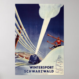 Poster L'Allemagne - ski dans la forêt noire