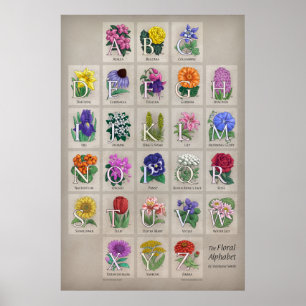 Poster L'alphabet floral