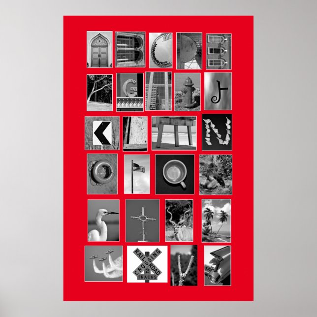 Poster L'alphabet montrant les lettres d'image (Devant)