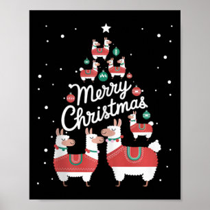 Poster Lama Xmas Tree Llamas Christmas Tree