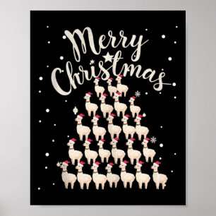 Poster Lama Xmas Tree Llamas Christmas Tree Débardeur1
